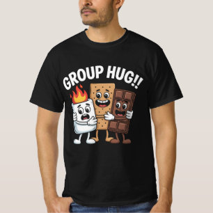 Kampeer S'mores Sfeer Grappige Groepsknuffel Campi T-shirt