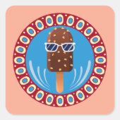 kampeer spullen vierkante sticker (Voorkant)
