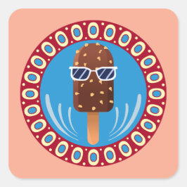 kampeer spullen vierkante sticker