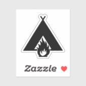 Kampeer Symbool Sticker (Vel)