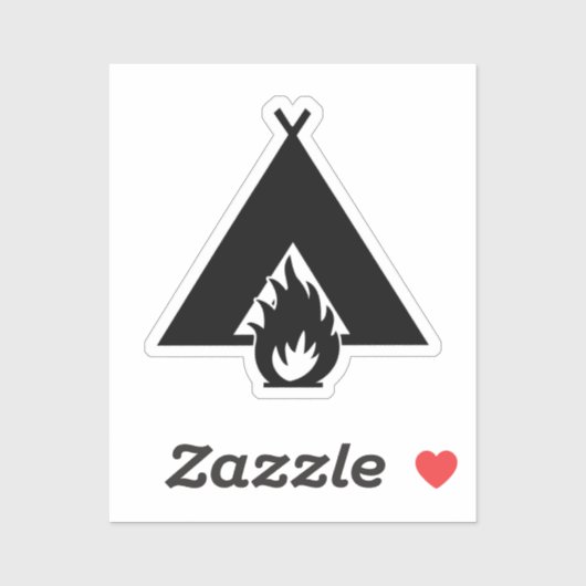 Kampeer Symbool Sticker (Vel)