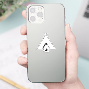 Kampeer Symbool Sticker