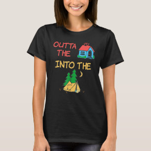 Kampeer uit het huis in tent gezins buitenmat t-shirt