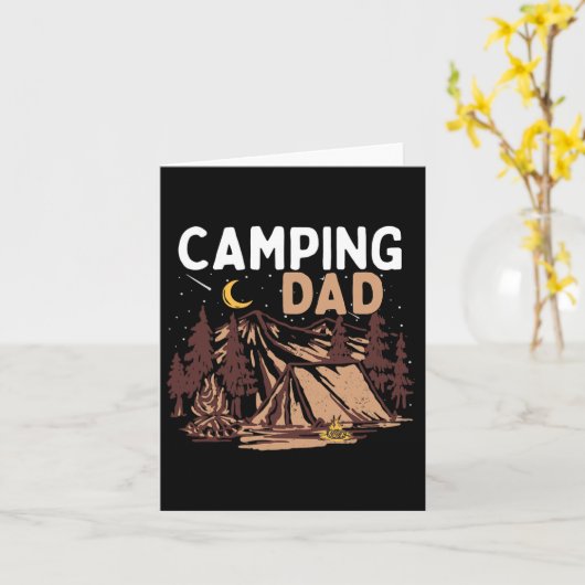 Kampeer vader camper Fijne Vaderdag kampvuur manne Kaart (Gele Bloem)