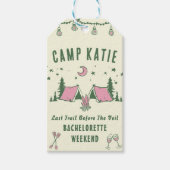 Kampeer vrijgezellenfeest cadeautags cadeaulabel (Voorkant)