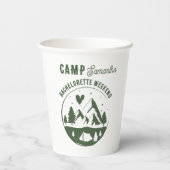 Kampeer vrijgezellenfeest Camping Bach Papieren Bekers (Achterkant)