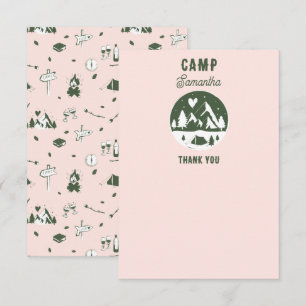Kampeer vrijgezellenfeest Camping Bach Weekend Roz Bedankkaart