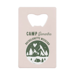 Kampeer vrijgezellenfeest Camping Bach Weekend Roz Creditkaart Flessenopener