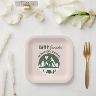 Kampeer vrijgezellenfeest Camping Bach Weekend Roz Papieren Bordje