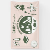 Kampeer vrijgezellenfeest Camping Bach Weekend Roz Spandoek (Verticaal)