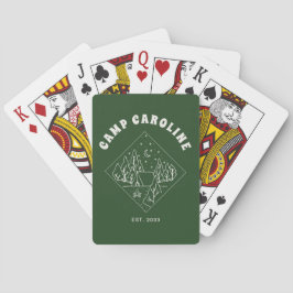 Kampeer vrijgezellenfeest op maat pokerkaarten