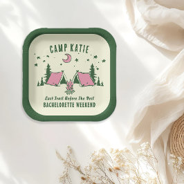 Kampeer vrijgezellenfeest papieren bordje