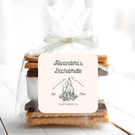 Kampeer vrijgezellenfeest  vierkante sticker