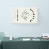 Kampeer vrijgezellenfeest welkom spandoek (Beurs)
