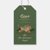 Kampeer vrijgezellenweekend avontuur cadeaulabel (Achterkant)