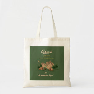 Kampeer vrijgezellenweekend avontuur tote bag