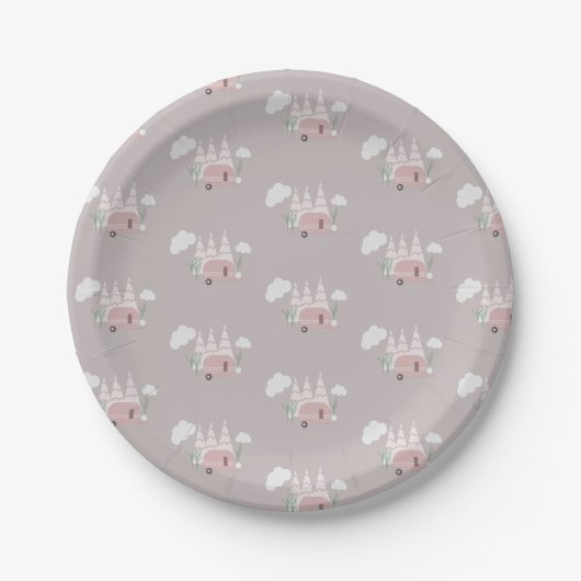 Kampeer vuurplaats outdoor verjaardag boho papiere papieren bordje (Voorkant)