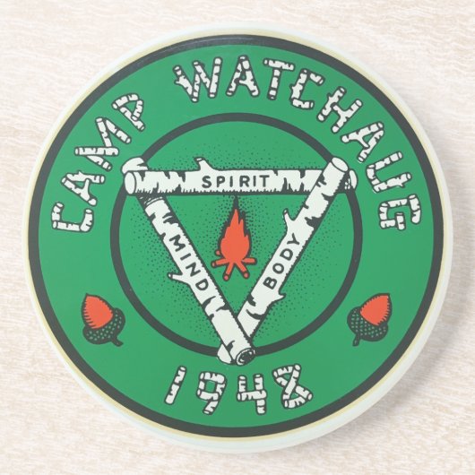 Kampeer Watchaug Coaster Zandsteen Onderzetter (Voorkant)