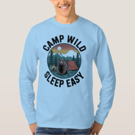 Kampeer Wild Slaap Easy-Beren Kamperen Vintage Zon T-shirt