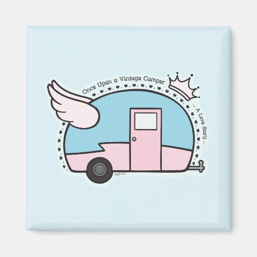 kampeeraanhangwagen magneet (Voorkant)