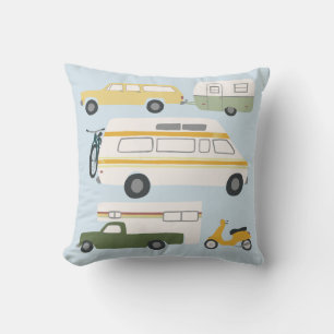 kampeeraanhangwagen RV Motorhome Vanlife Blue Kussen