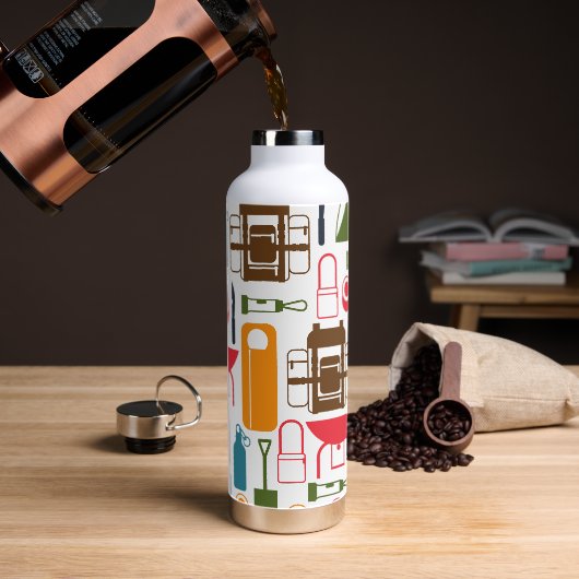 Kampeerbenodigdheden thema Waterfles (Koffie)