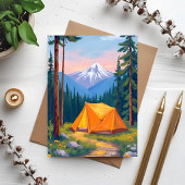 Kampeerberg Aquarel Schildering Kaart
