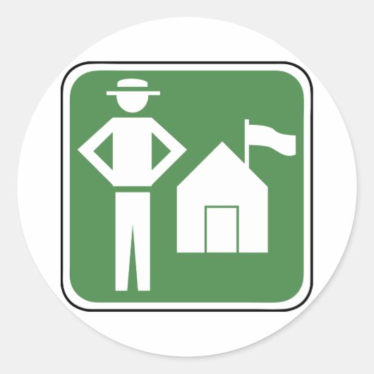  kampeerbord ronde sticker (Voorkant)