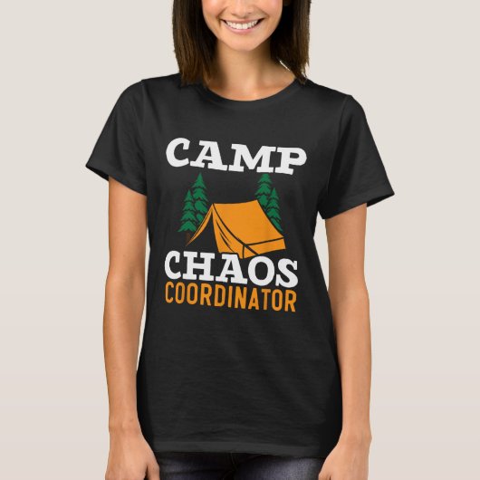 Kampeerchaos Coördinator Kampeerteam Kampeerleider T-shirt (Voorkant)