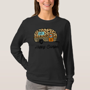 Kampeerder Gelukkige Zomer Kamp Kamperen Luipaard T-shirt
