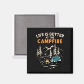 Kampeerder Kampeer Kamp Kampeer Kampvuur Leven Is  Magneet (Voorkant / Achterkant)