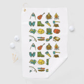 Kampeerelementen veelkleurig golfhanddoek (Insitu)