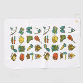 Kampeerelementen veelkleurig golfhanddoek (Horizontaal)