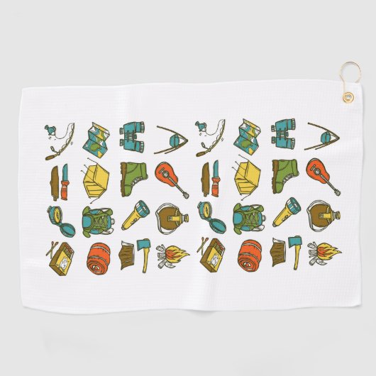 Kampeerelementen veelkleurig golfhanddoek (Horizontaal)