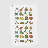 Kampeerelementen veelkleurig golfhanddoek (Voorkant)