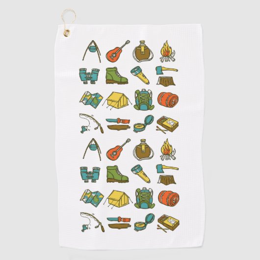 Kampeerelementen veelkleurig golfhanddoek (Voorkant)