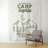 Kampeerfeestje voor de bruid Glamping Camping Wandkleed (In situ)