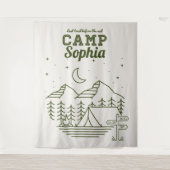 Kampeerfeestje voor de bruid Glamping Camping Wandkleed (Voorkant)