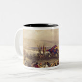 Kampeering van de pelgrims in boekdeel II van Jeri Tweekleurige Koffiemok (Voorkant links)