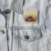 Kampeering van de pelgrims in boekdeel II van Jeri Vierkante Button 5,1 Cm (In situ)