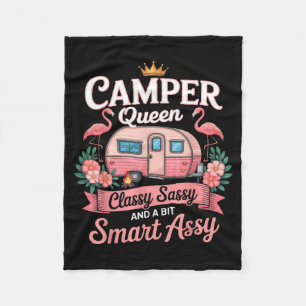 Kampeerkoningin Cly Sy Slimme Y Kamperende Rv Vrou Fleece Deken