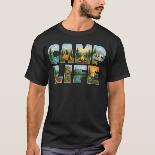 Kampeerleven camping T-shirt (Voorkant)