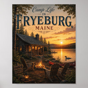 Kampeerleven in Fryeburg Maine Meer Posterprint Poster
