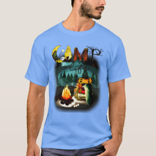 Kampeerleven Kamperen Natuur Wandelen Vuur Rugzak T-shirt
