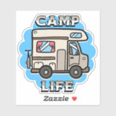 Kampeerleven | Retro Camper Sticker (Vel)