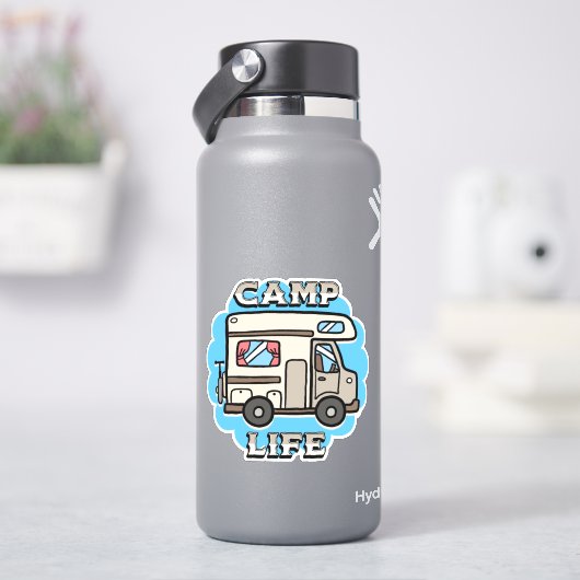 Kampeerleven | Retro Camper Sticker (HydroFlask)