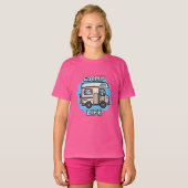 Kampeerleven | Retro Camper T-shirt (Voorkant volledig)