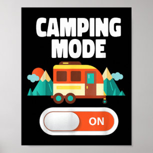 Kampeermodus op camper poster