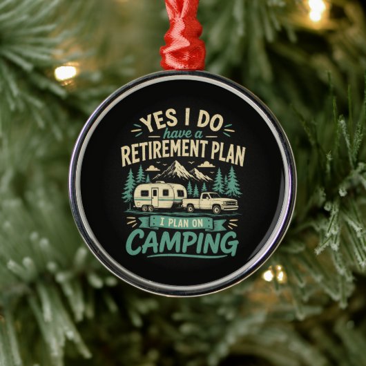 Kampeerpensioenplan Metalen Ornament (Boom)