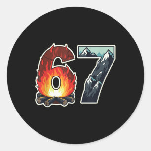 Kampeerplaats Vuurhaarden Nummer 67 Berg  Ronde Sticker